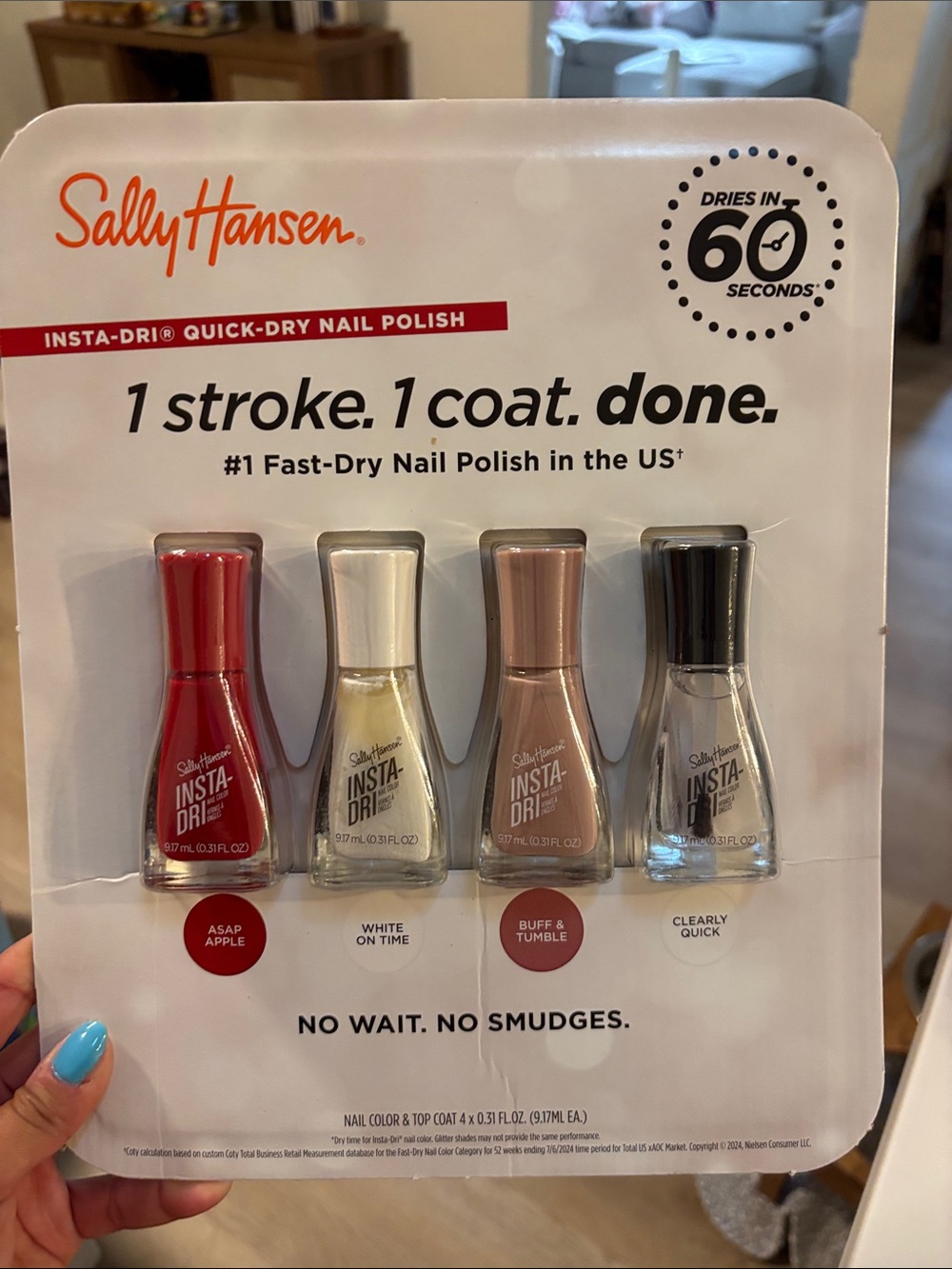 Sally Hansen Insta-Dri Nail Polish Set - Red, White, Nude, Clear